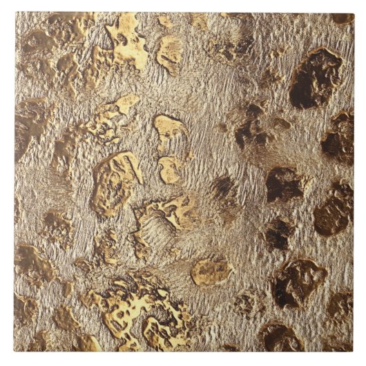 Gold Leopard Metallic Tierflecken Fliese (Vorderseite)