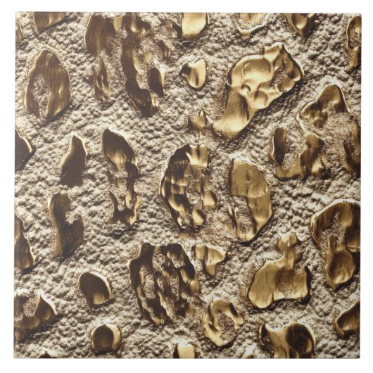 Gold Leopard Metallic Tierflecken Fliese (Vorderseite)