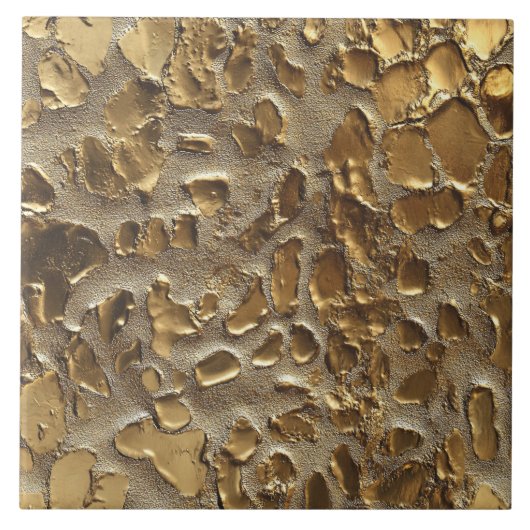 Gold Leopard Metallic Tierflecken Fliese (Vorderseite)