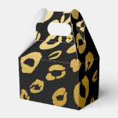 Gold Leopard Print Birthday Party Gefälligkeitsbox Geschenkschachtel (Rückseite)