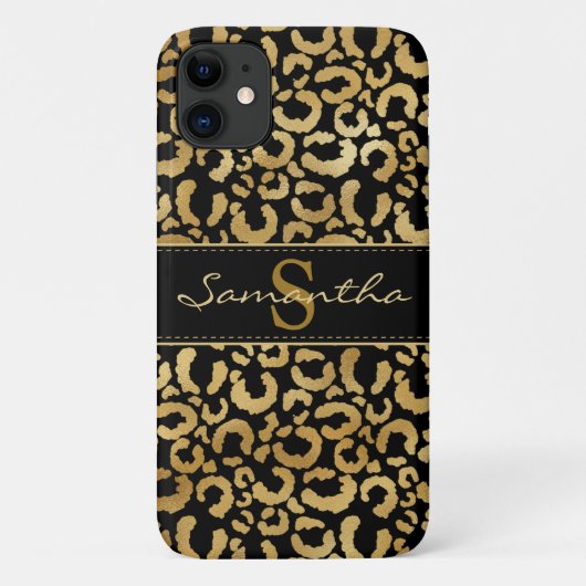 Gold Leopard Print Custom Case-Mate iPhone Fall Hülle (Rückseite)