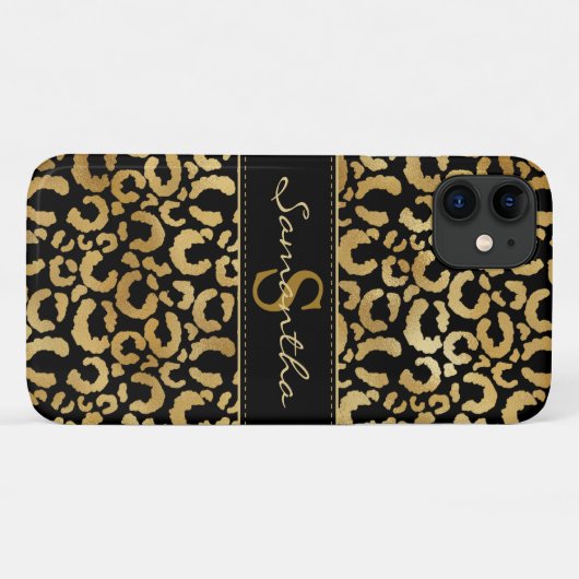 Gold Leopard Print Custom Case-Mate iPhone Fall Hülle (Rückseite (Horizontal))
