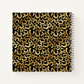 Gold Leopard Print Custom Spiral Notebook Notizblock (Rückseite)
