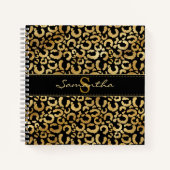 Gold Leopard Print Custom Spiral Notebook Notizblock (Vorderseite)