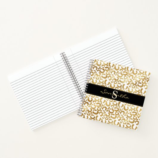 Gold Leopard Print Custom Spiral Notebook Notizblock (Innenseite)