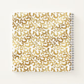 Gold Leopard Print Custom Spiral Notebook Notizblock (Rückseite)