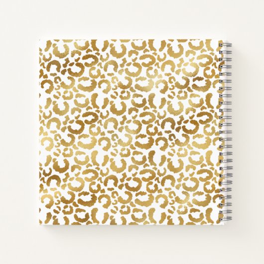 Gold Leopard Print Custom Spiral Notebook Notizblock (Rückseite)
