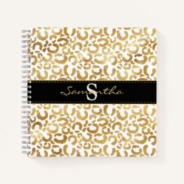 Gold Leopard Print Custom Spiral Notebook Notizblock
