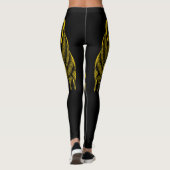 Gold Leopard Print Fun Safari Pattern Leggings (Rückseite)
