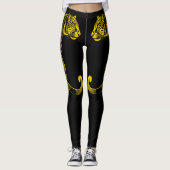 Gold Leopard Print Fun Safari Pattern Leggings (Vorderseite)