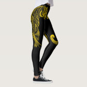 Gold Leopard Print Fun Safari Pattern Leggings (Rechts)