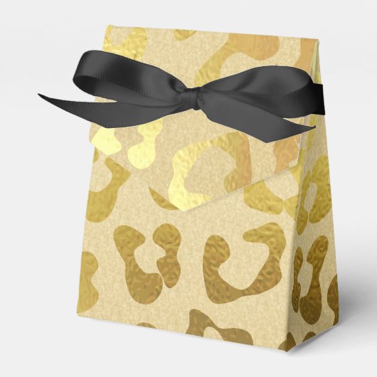 Gold Leopard Print Gift Favor Box Geschenkschachtel (Vorderseite)