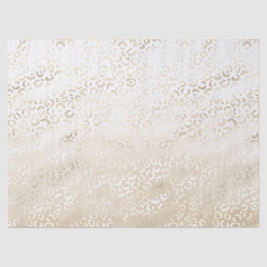 Gold Leopard Print Khaki Cream Beige Wasserfarbe Seidenpapier (Vorderseite)