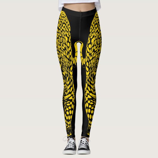 gold Leopard Print Leggings (Vorderseite)