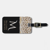 Gold Leopard Print Mit Monogramm Gepäckanhänger (Vorderseite horizontal)