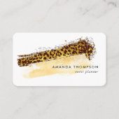 Gold Leopard Print | Moderne Eventplaner Visitenkarte (Vorderseite)