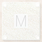 Gold Leopard Print Monogram Glasuntersetzer (Rückseite)