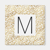 Gold Leopard Print Monogram Magnet (Vorne)
