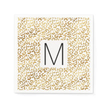 Gold Leopard Print Monogram