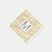 Gold Leopard Print Monogram Serviette (Ecke)