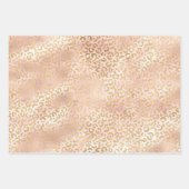 Gold Leopard Print Pink Glitzer Glitz Geschenkpapier Set (Vorderseite 3)
