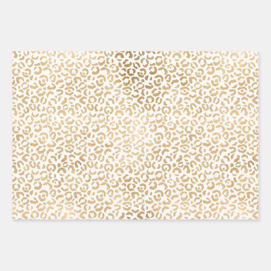 Gold Leopard Print Pink Glitzer Glitz Geschenkpapier Set (Vorderseite 2)