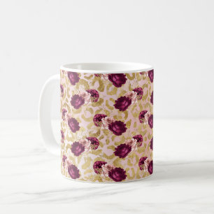Gold Leopard Print Pink Roses Florals   Kaffeetasse