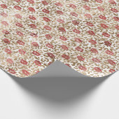 Gold Leopard Print Red Lips Geschenkpapier (Ecke)