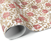Gold Leopard Print Red Lips Geschenkpapier (Rolleneckpunkt)