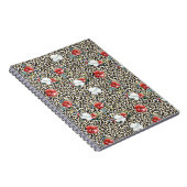 Gold Leopard Print Red White Floral Notizblock (Rechte Seite)