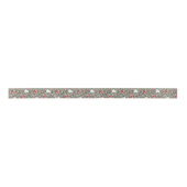 Gold Leopard Print Red White Floral Satinband (Vorderseite)