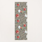 Gold Leopard Print Red White Floral Yogamatte (Vorderseite)
