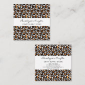 Gold Leopard Print Square Business Card Quadratische Visitenkarte (Vorne/Hinten)