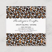 Gold Leopard Print Square Business Card Quadratische Visitenkarte (Rückseite)