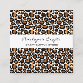 Gold Leopard Print Square Business Card Quadratische Visitenkarte
