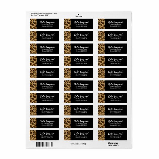 Gold Leopard Print Trendy Fur Muster Wild Animal (Vorne)