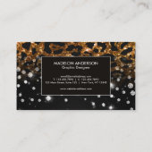 Gold Leopard Print und Glitzer Visitenkarte (Rückseite)