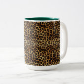 Gold Leopard Print Zweifarbige Tasse (VorderseiteRechts)