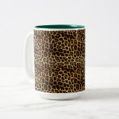 Gold Leopard Print Zweifarbige Tasse (Vorderseite Links)