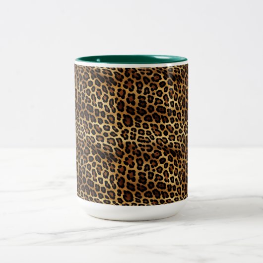 Gold Leopard Print Zweifarbige Tasse (Mittel)