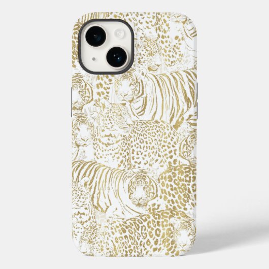 Gold Leopard Tiger Animals Case-Mate iPhone Hülle (Rückseite)