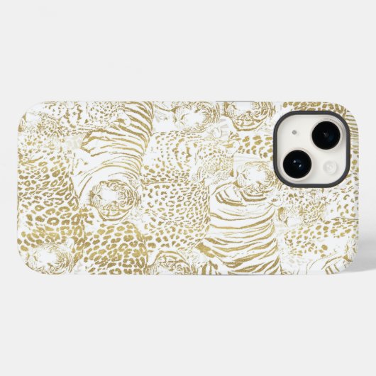Gold Leopard Tiger Animals Case-Mate iPhone Hülle (Rückseite (Horizontal))