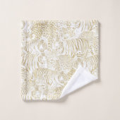 Gold Leopard Tiger Animals Pattern Badhandtuch Set (Waschlappen)
