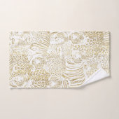 Gold Leopard Tiger Animals Pattern Badhandtuch Set (Handtuch)
