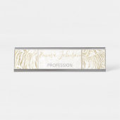 Gold Leopard Tiger Animals Schreibtischnamensplakette (Vorderseite )