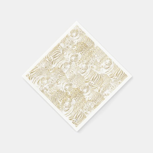 Gold Leopard Tiger Animals Serviette (Ecke)