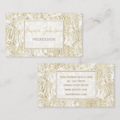 Gold Leopard Tiger Animals Visitenkarte (Vorne/Hinten)