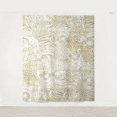 Gold Leopard Tiger Animals Wandteppich (Vorderseite)