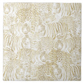 Gold Leopard Tiger-Muster Fliese (Vorderseite)