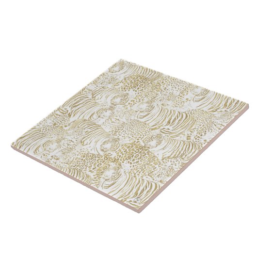 Gold Leopard Tiger-Muster Fliese (Seite)